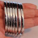 Rhodium Plated Etched Semanario Bangle Set Lifetime Warranty