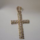14k goldplated large cz cross pendant lifetime warranty