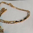 30 inch 8mm etched figaro chain gold plated lifetime guarantee