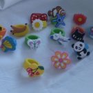 Mixed Lot of 250 pcs kids rubber pvc  rings great for parties or flea markets
