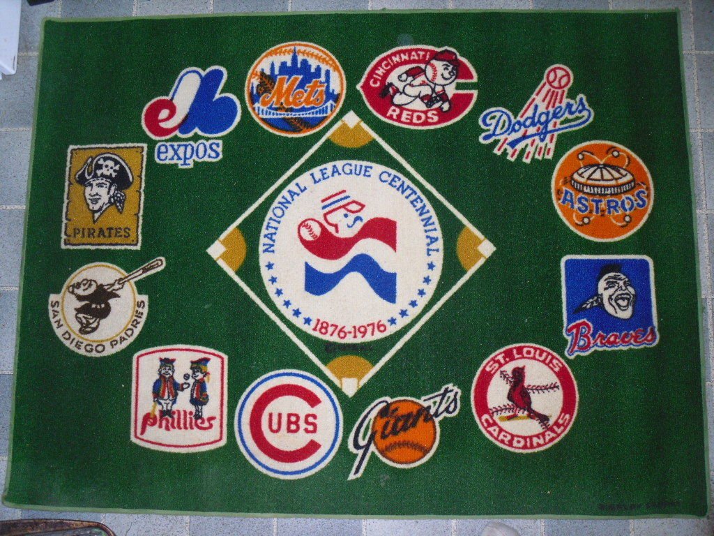 MLB National League 1976 Centennial Rug 36x48 by Bigelow Vintage