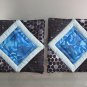 Handmade Blue Diamond Quilted Hot Pads, Pot Holders, Mug Rugs - Sold in Pairs