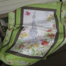 Throw Quilt "Paris is Always a Good Idea" - Handmade Cotton for Laps or Naps