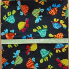 Unique Designs Pillow Case Turtles on Black Fits Queen or Standard - Handmade
