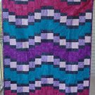 Patchwork Quilt Pieced Throw Jewel Tone Garden Path - Handmade Cotton Batik