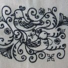 Tea or Dish Kitchen Towels Embroidered Black Bird Design