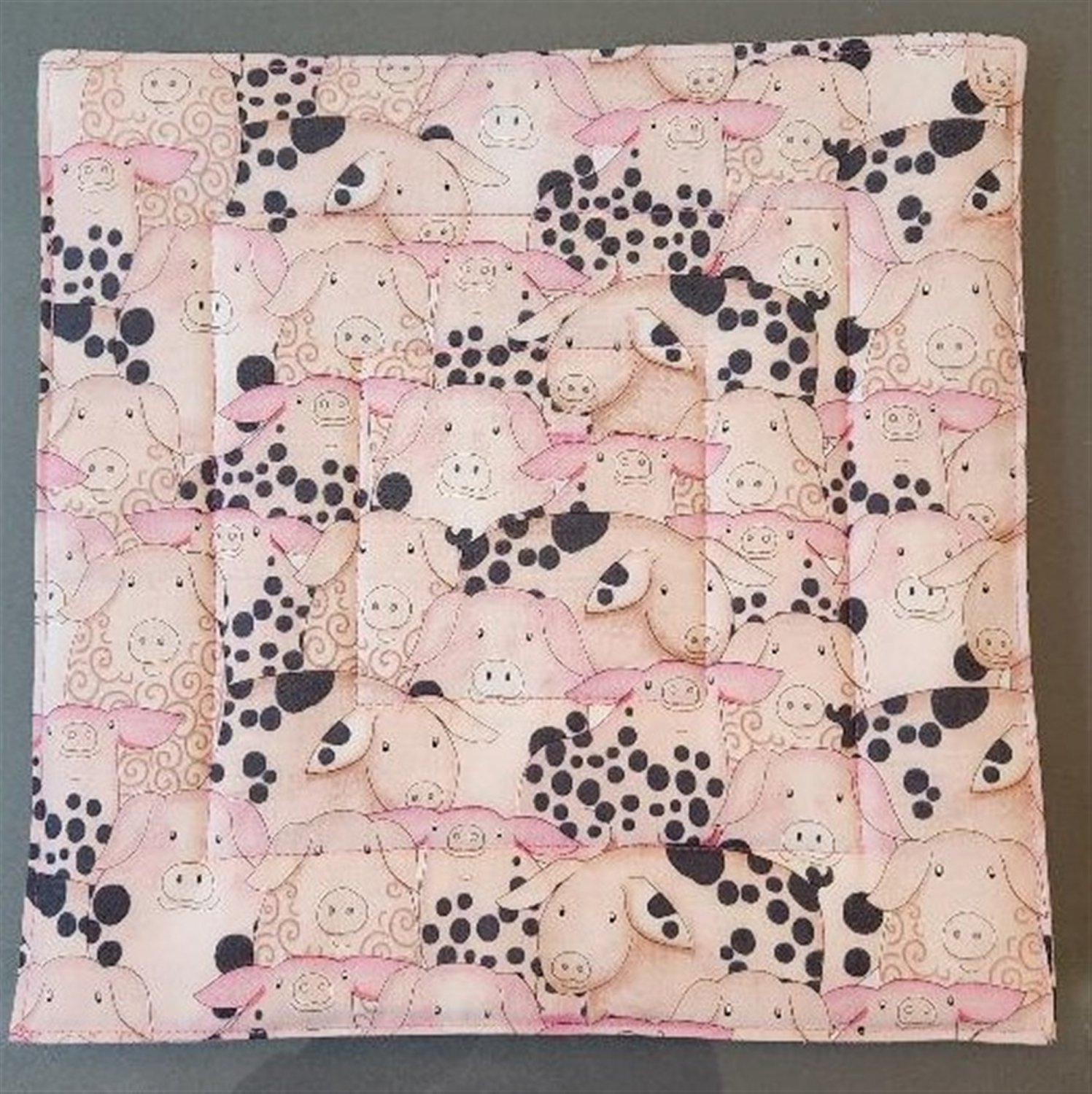 Unique Pot Holder Dove Floral Colorful Design Large Casserole Hot Mat - Handmade