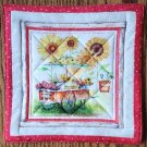Produce Stand Sunflowers Print, Use for Mug Rug, Pot Holder or Casserole Hot Mat