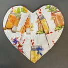 Heart Shaped Summer Beverages, Lemonade Oven Mitt , Pot Holder, Hot Pad, Baking - Handmade Cotton