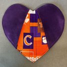 Heart Shaped Clemson Tigers Oven Mitt , Pot Holder, Hot Pad, Baking - Handmade Cotton
