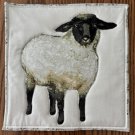Unique Large Pot Holder Sheep Print Hot Pad, Casserole Mat - Handmade Cotton