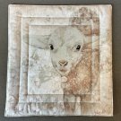 Unique Large Pot Holder Calf Called Joy Hot Pad, Casserole Mat - Handmade Cotton