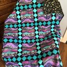 Throw Quilt Colorful Fabrics with Gold Metallic Accents - Handmade Cotton
