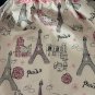 Drawstring Bag Paris Print Waterproof Lining for Food, Swimsuit, Cosmetics, Diapers, Travel