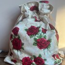 Drawstring Bag Roses Waterproof Lining for Food, Swimsuit, Cosmetics, Diapers, Travel