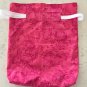 Drawstring Bag Pink Floral Waterproof Lining for Food, Swimsuit, Cosmetics, Diapers, Travel