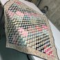 Vintage Style True Scrappy Cotton Patchwork Quilt in Zig Zag Diagonal Design