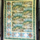 Quilt - Colorful Throw or Wall Hanging: Artwork by Gustav Klimt Lake Landscape