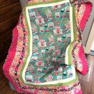 Quilt - Colorful Cotton Throw, Black Cats and White Cats in Windows and Gardens