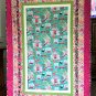Quilt - Colorful Cotton Throw, Black Cats and White Cats in Windows and Gardens