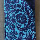 Double Eyeglass Case - Handmade Quilted Cotton Padded Fits Most Glasses -Navy Multi