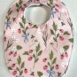 Handmade Baby Bib and Burp Cloth Gift Set, Cotton and Terry Cloth - Berries and Bows