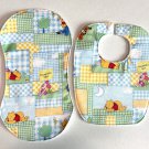 Handmade Baby Bib and Burp Cloth Gift Set, Cotton and Terry Cloth - Winnie the Pooh