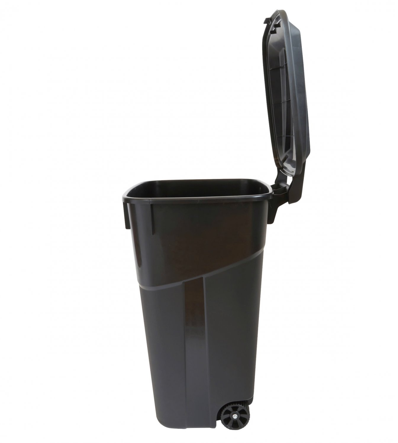 7DAY'S 32 Gallon Wheeled Heavy Duty Plastic Garbage Can, Attached Lid, Black main image 1