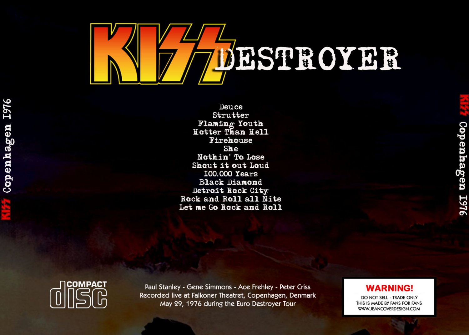 KISS CD - Copenhagen Denmark 1976-05-29