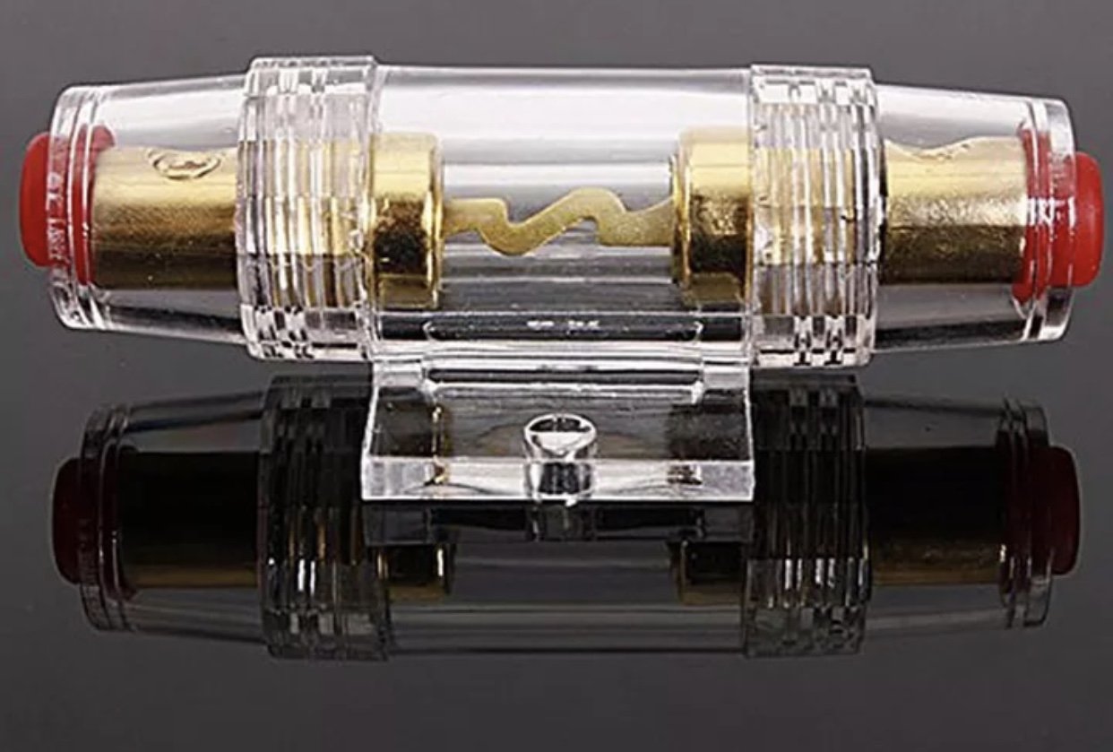 Universal Power amp glass fuse holder 80amp 4,8,10 gauge wires