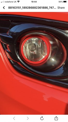 Ford Fiesta mk7.5 red/black edition  halo inserts 60mm