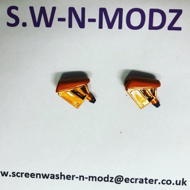 Electric Orange pearlescent Ford mist washers painted set of 2