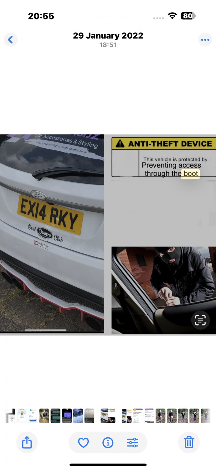 Fiesta mk7/7.5 st200 anti theft boot device