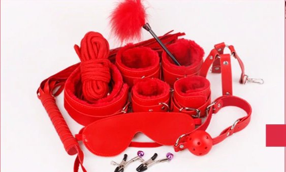 10 Pcs Set Sexy Lingerie Pu Leather Bdsm Sex Bondage Set Hand Cuffs Footcuff Whip Rope Blindfold