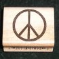Rubber Stamp Mounted On Wood Peace Sign By Inkadinkado