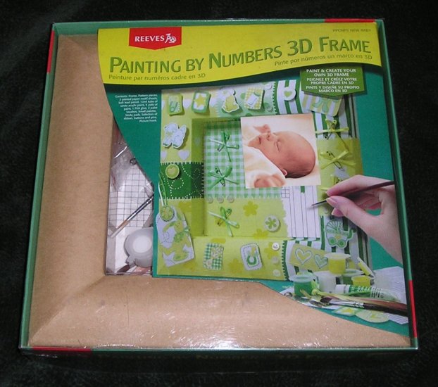 Paint By Numbers 3D Frame For New Baby Boy Or Girl By Reeves