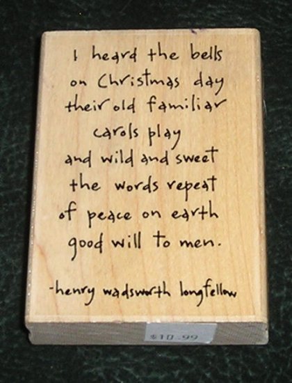 Rubber Stamp Mounted On Wood Good Will To Men By Penny Black # 2758J
