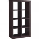 Modern Cube Storage Organizer Espresso Color 8 Shelves/Cubbies