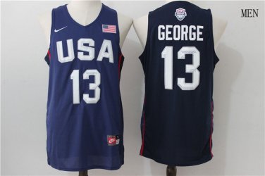 Paul George Blue Stitched Jersey