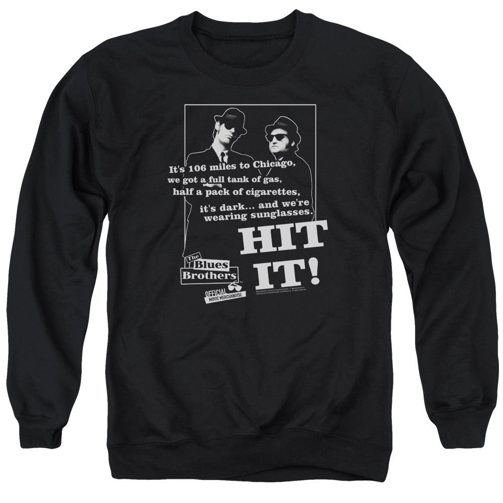 BLUES BROTHERS HIT IT Licensed Adult Pullover Crewneck Sweatshirt SM-3XL