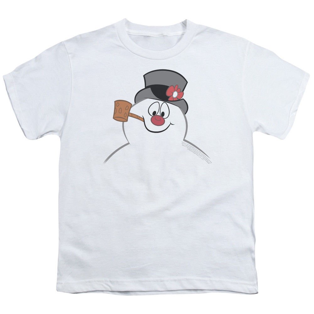 Frosty Snowman Face Christmas Kids Boys Girls Graphic Tee Shirt Sm Xl