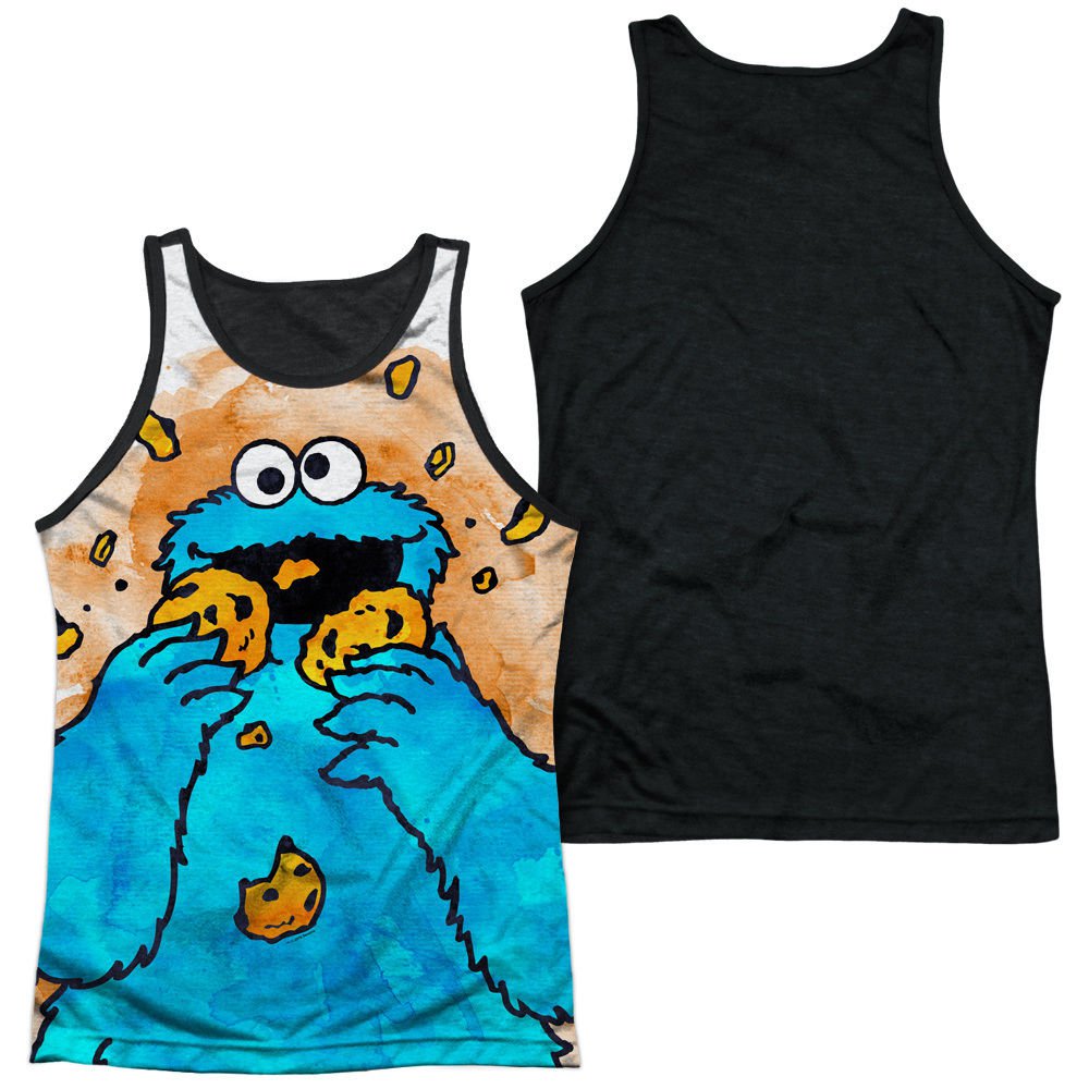 SESAME STREET COOKIE MONSTER Men's Graphic Tank Top Sleeveless Tee SM-3XL