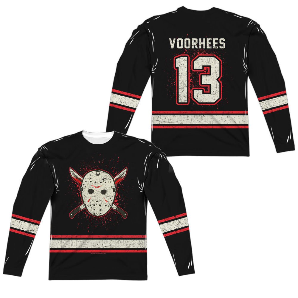 FRIDAY THE 13TH VOORHEES Adult Men's Long Sleeve Sublimated Tee Shirt SM3XL