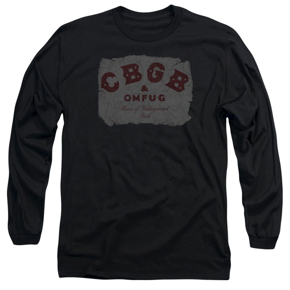 CBGB CRUMBLED LOGO Licensed Adult Men's Long Sleeve Graphic Band Tee ...