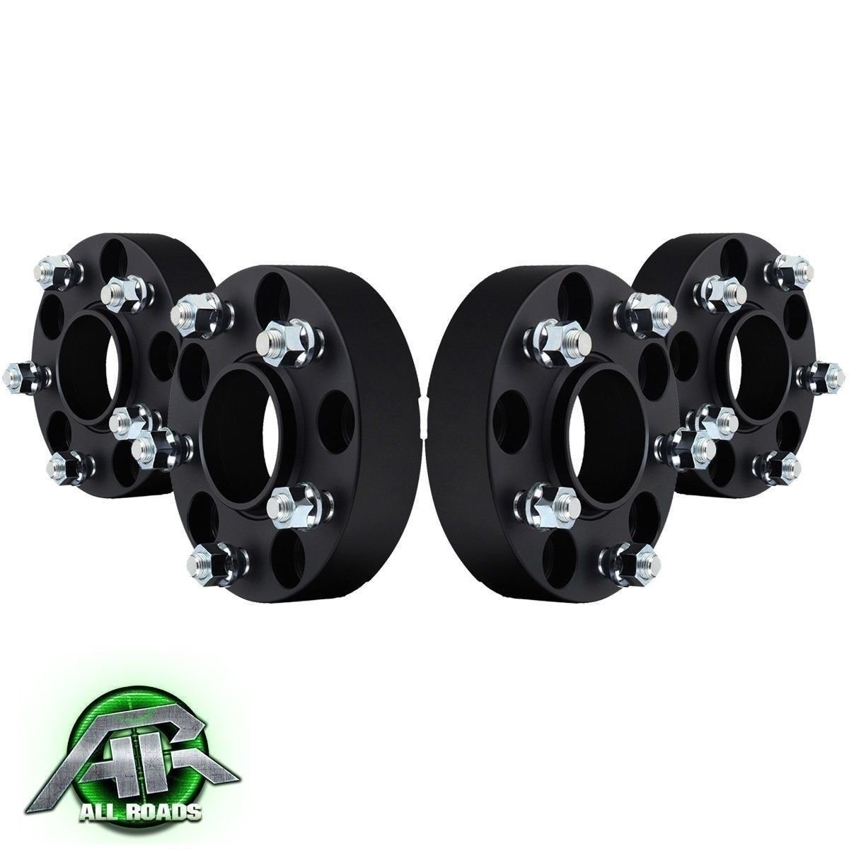 5x5" Hub Centric 4 Set 1.25" Billet Wheel Spacers 07-18 Jeep Wrangler JK Black