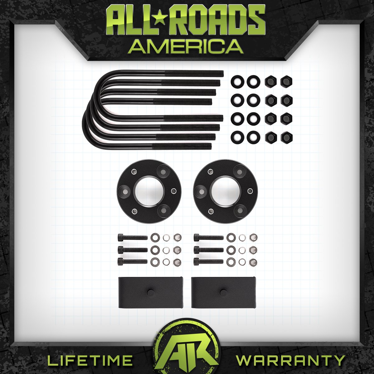 2005-2011 Dodge Dakota Full 3" Front + Rear Lift Level Kit 4X2 4X4 Steel Blocks