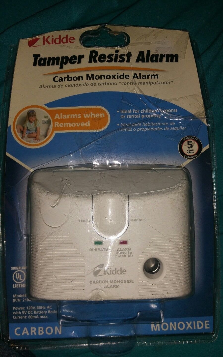 Kidde KNCOBLCBA Tamper Resistant PlugIn Carbon Monoxide Alarm Lot Of 2