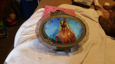 Religious Virgin Mary light up clock