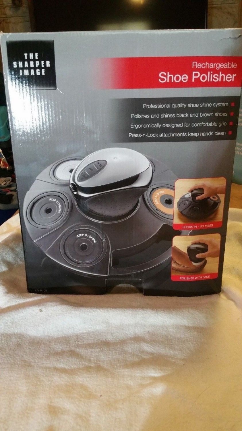 the sharper image rechargeable shoe polisher