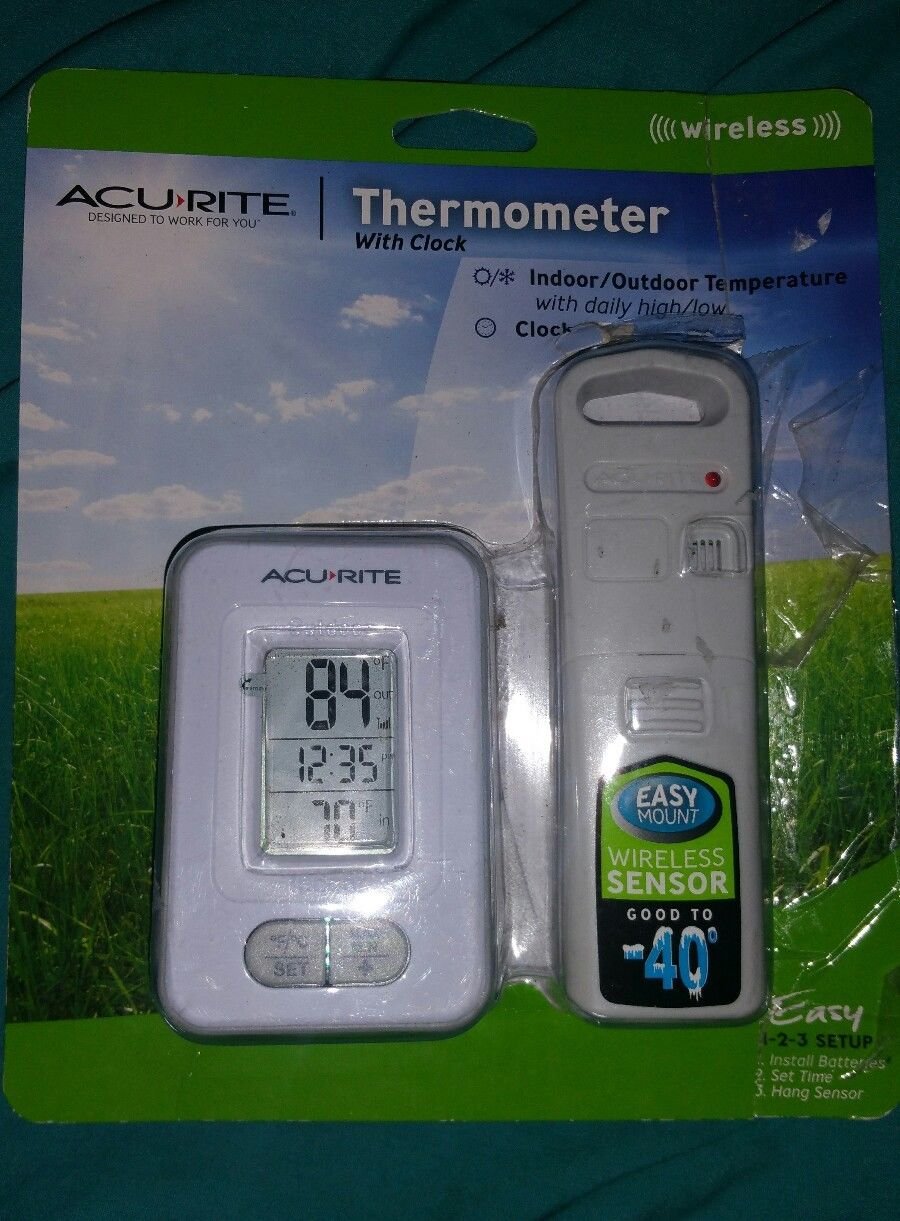 Acurite Wireless Indoor/Outdoor Thermometer with Clock